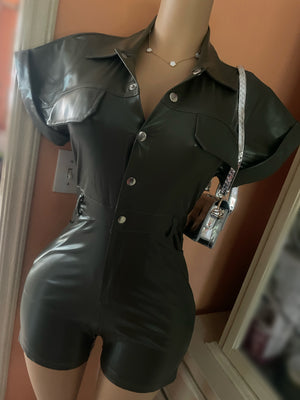 On Your Mind Leather Romper