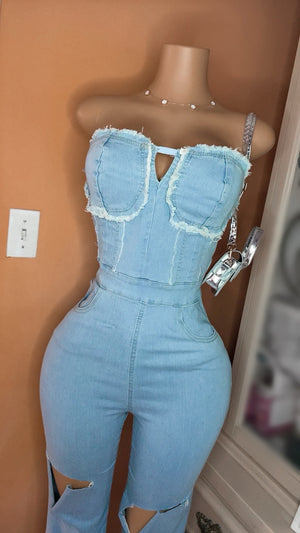 She’s A Baddie Denim Jumpsuit